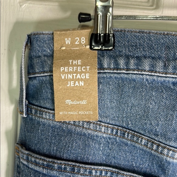 Madewell The Perfect Vintage Jean Blue Ankle Cropped Raw Hem Size 28 - Picture 4 of 11